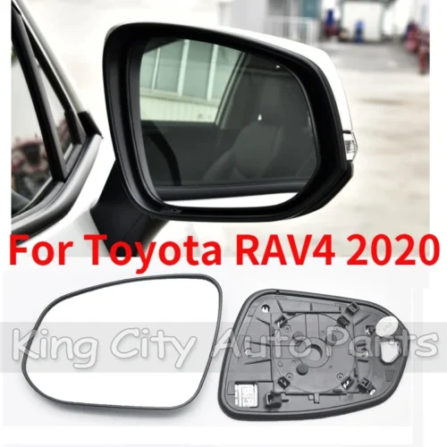 CAPQX لتويوتا RAV4 2020 اكسسوارات السيارات الجانب مرآة الرؤية الخلفية الزجاج سيارة مرآة الرؤية الخلفية عكس عدسة مع التدفئة أم لا